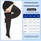 Footless black compression sleeve open at both the toe and heel on the calf