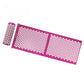 Fuchsia spiked massage mat with matching spiked head pillow, top view on a white background
