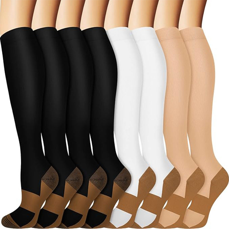 Detail of the graduated knit that sits firm at the ankle and eases up the calf