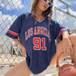 Women's Basketball Print V-Neck T-Shirt