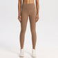 Matte finish high-waisted yoga leggings for women, ankle length, on a standing model