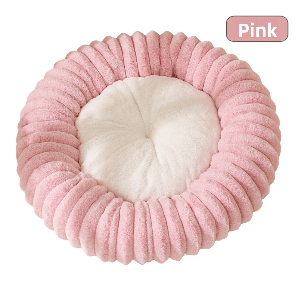 Plush Round Pet Bed | feature highlight wide