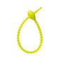 Flexible silicone cable tie shown open with the tail ready to thread through the head