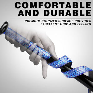 Baseball bat handle wrapped with black PU grip tape