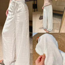 Womens High Waisted Wide Leg Linen Pants