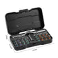Open screwdriver case with maker callouts giving 160 by 92.5 by 36 millimetres for the case