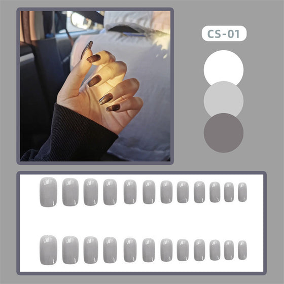 Cs01 40 Wearing Nail Art Finished Nail Pieces Long Frosted Nail Pieces
