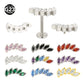 Titanium piercing stud shown with the stone top and threaded post separated