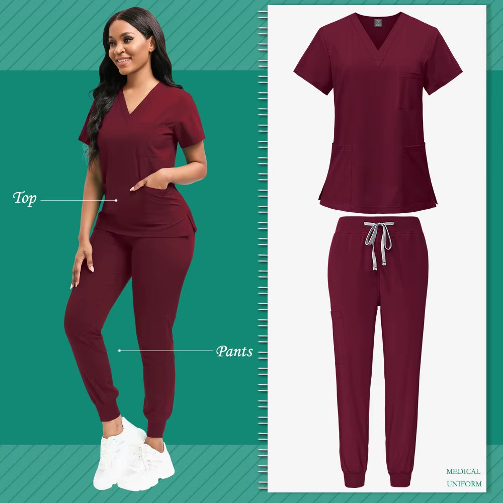 Scrubs Women Beauty SPA Uniform Pet Clinic Store Veterinary Dentistry Work Clothes Set High-Quality Medical Nurse Uniform Unisex