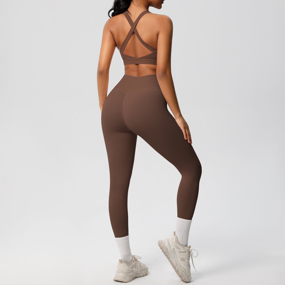 Back view of the sports bra strap pattern and racerback line