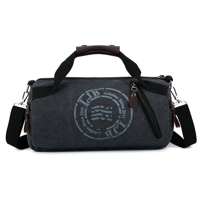 Top down view of the canvas crossbody bag with the main compartment open