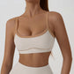 Side view of the high waisted shorts showing the bonded waistband and outer thigh trim