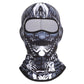 Gray Demon print full-face balaclava, autumn and winter style, front view on a white background