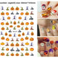 Vinyl Halloween nail stickers featuring bats, spiders and cobweb motifs