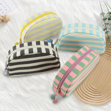 Canvas Striped Toiletry Bag