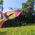 Silver Frame Pink Lens With Case