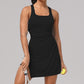 Womens Quick-Dry Tennis Skirt with Built-in Shorts