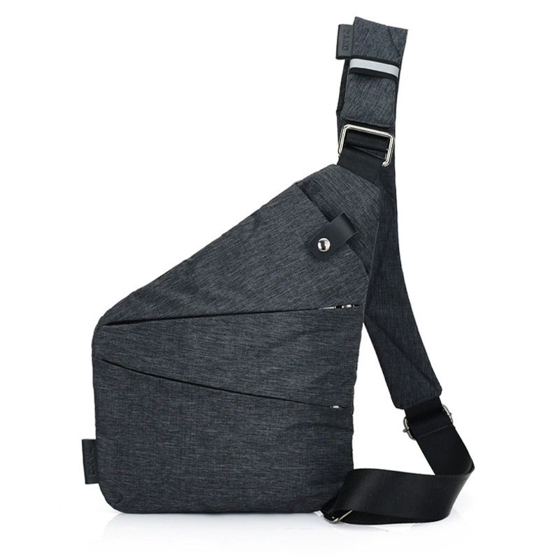 Oxford Chest Crossbody Bag | scale reference with hand