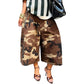 Brown and sand camouflage wide-leg pants, Desert yellow option, size XL