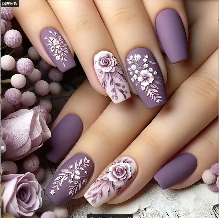 Back of the nail sticker sheet with the printed design layout