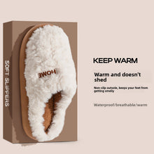 Unisex Plush Closed Toe Slippers with Thick EVA Sole