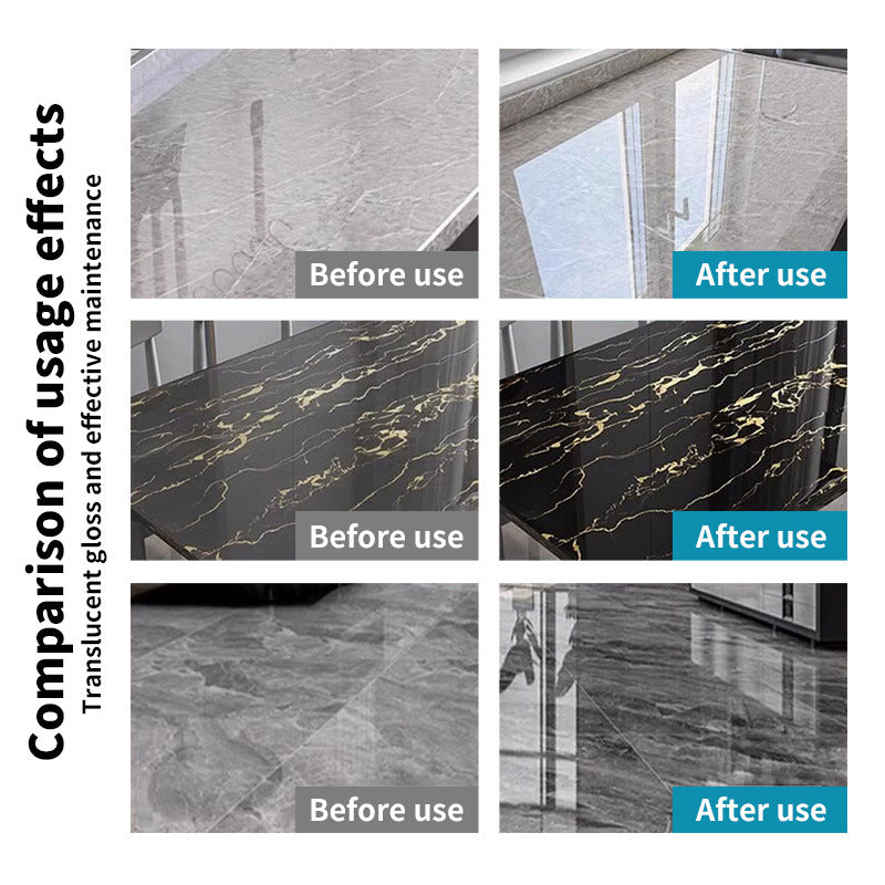Before and after comparison of stone surfaces cleaned with the spray