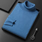 Men's slim turtleneck sweater worn as a warm winter layer