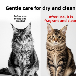 Disposable pet cleaning glove being used on a dog coat