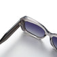 Retro square frame sunglasses with gradient tinted lenses shown from a front angle
