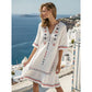 Womens Bohemian Print V Neck Beach Cover Up Kaftan Dress