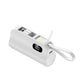 White mini capsule power bank with digital display and lanyard loop, photo for the 5000mAh option