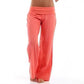 Front view of elastic waist pants on a model standing still
