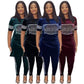 Velvet rhinestone two piece set in green, black, navy and wine red lined up on models