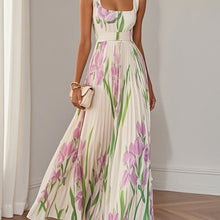 Print Pleated Maxi Dress