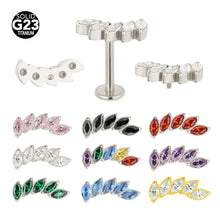 Titanium Marquise Zircon Curved Piercing Stud