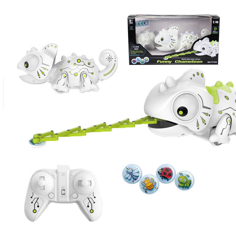 Molded plastic critter cat toy with a remote handset for interactive play