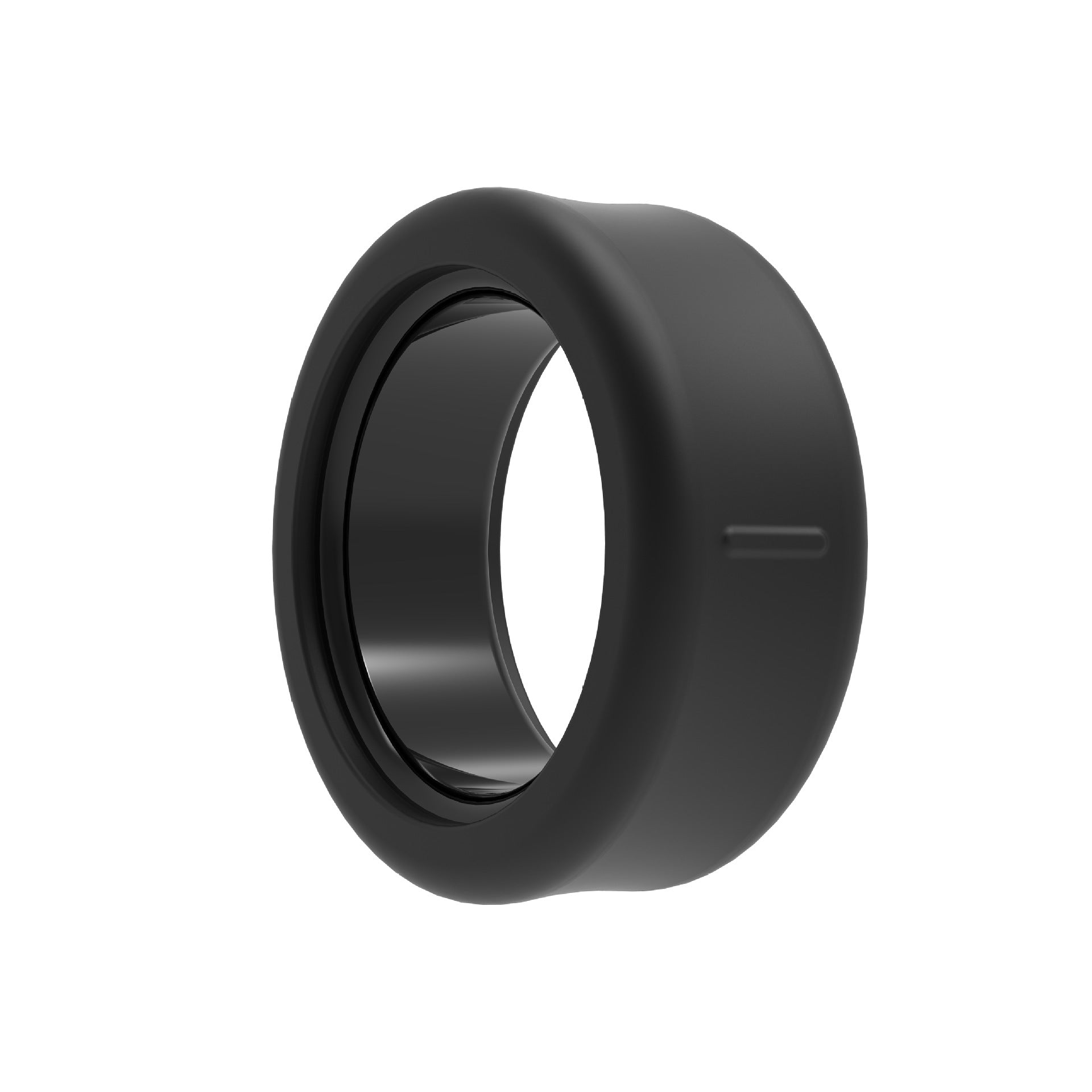 Slim silicone sleeve guarding a smart ring shown on a plain white background