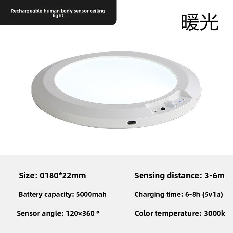 Angled hero shot of the rechargeable human sensor LED light