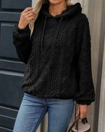 Womens Plush Jacquard Hooded | natural light lifestyle