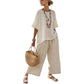 Women's Loose Fit Plaid Two-Piece Set