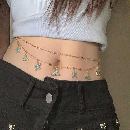 Double Layer Star Tassel Waist Chain with Pendant