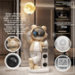Beige astronaut bear statue 127 cm high with moon lamp, rear Bluetooth speaker, clock and coin bank details