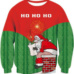 All over print ugly Christmas crew neck sweatshirt in polyester, one of eight festive designs
