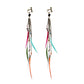 Bohemian tassel and bead clip-on drop earrings, aged tone zinc alloy frame, handmade pair on plain white background