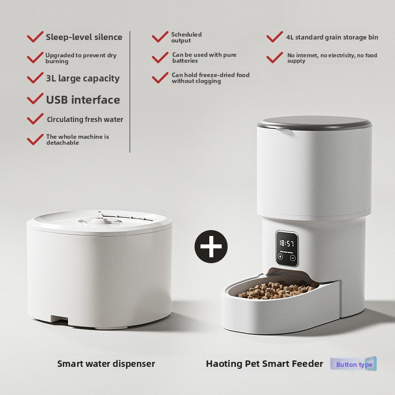 Luxury pet feeder version with 304 stainless steel bowl in the tray
