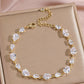 Zircon Gold Plated Leaf Design