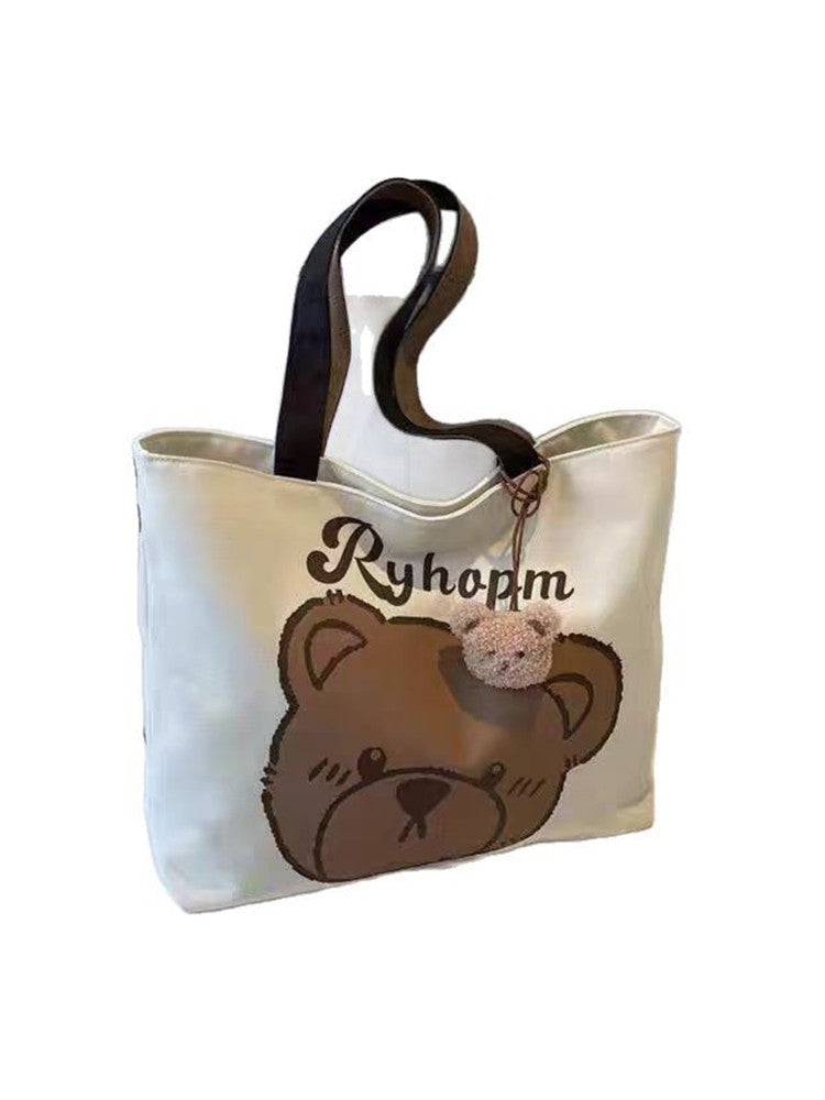 Casual Cartoon Bear Canvas | in-use moment