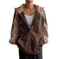 Hooded Loose Fit Color Block Sweatshirt