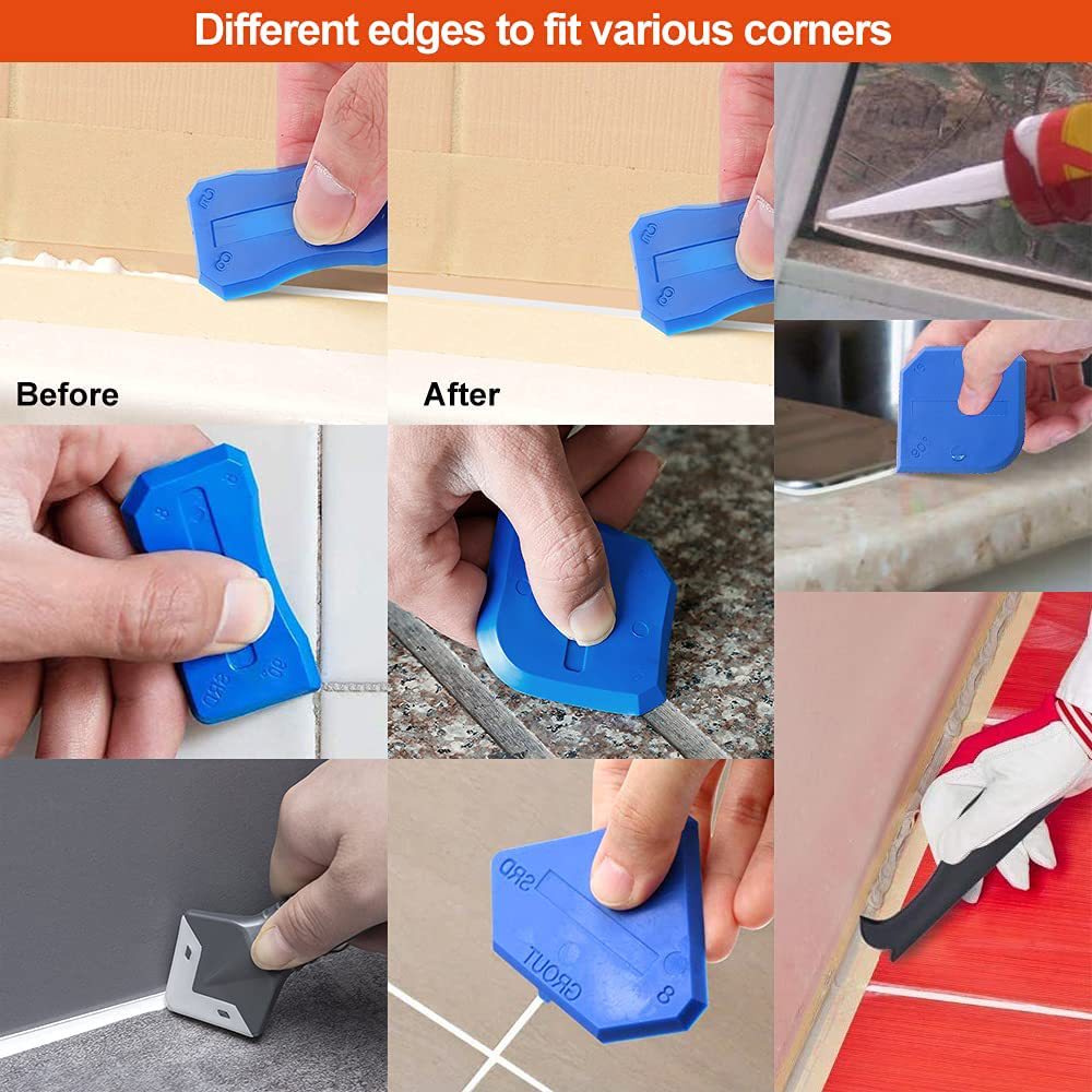 Metal Head 3-in-1 Glue Scraper Caulking Tool Kit
