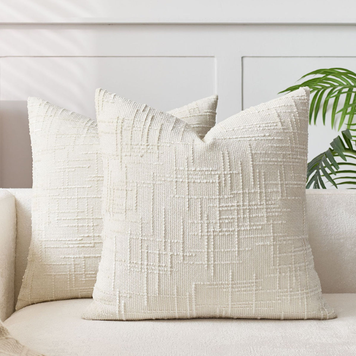 Solid colour chenille cushion cover showing the slubby crosshatch weave of the soft polyester chenille face